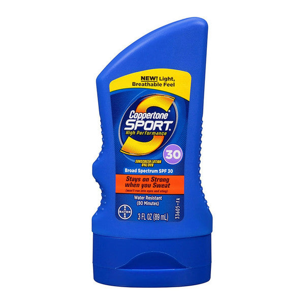 Coppertone Coppertone Sport Sunscreen Lotion Broad Spectrum SPF 30, 3 Fluid Ounces Travel Lotion & Moisturizer White Smoke