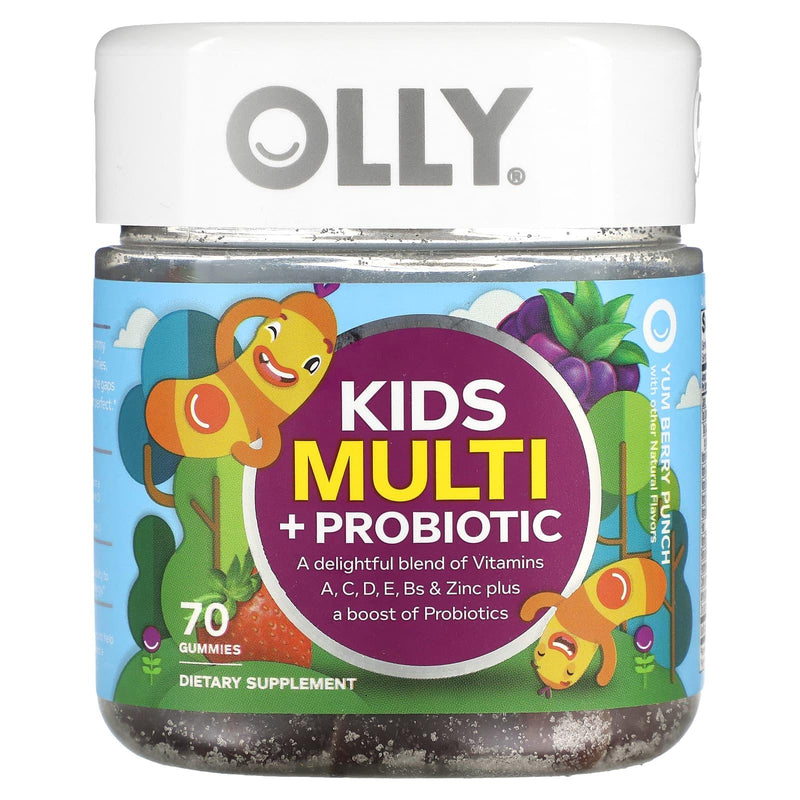 Olly Olly Kids  Yum Berry Punch  Multi & Probiotic 70 Gummies Vitamins & Supplements