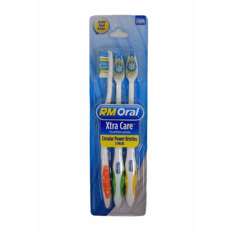 RM Oral RM Oral Xtra Care Toothbrushes 3 Pk Firm Oral Care Dim Gray