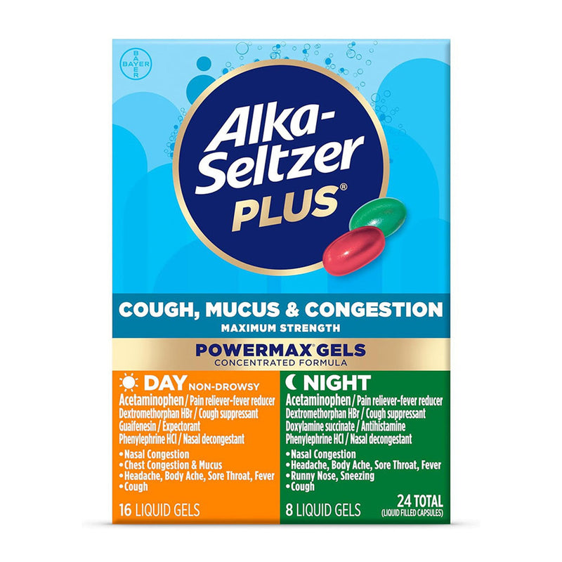 Alka-Seltzer Alka-Seltzer Plus Day Cold & Flu PowerMax Gels, Non-Drowsy Relief, 24 Count Medicine & Drugs Deep Sky Blue