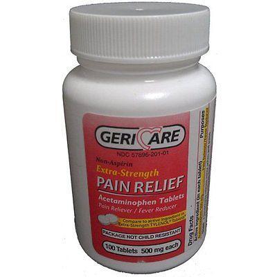 GeriCare GeriCare Extra Strength Acetaminophen 500mg- 100 Caplets Health & Beauty