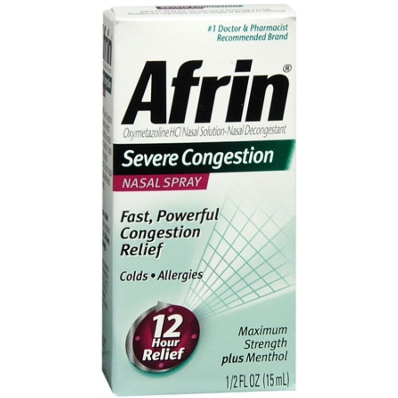 Afrin Afrin Severe Congestion Nasal Decongestant Pump Mist 0.5 Fl. Oz. Box Personal Care