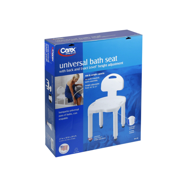 Carex Carex® Universal Bath Bench with Back – Tool-Free Assembly Benches