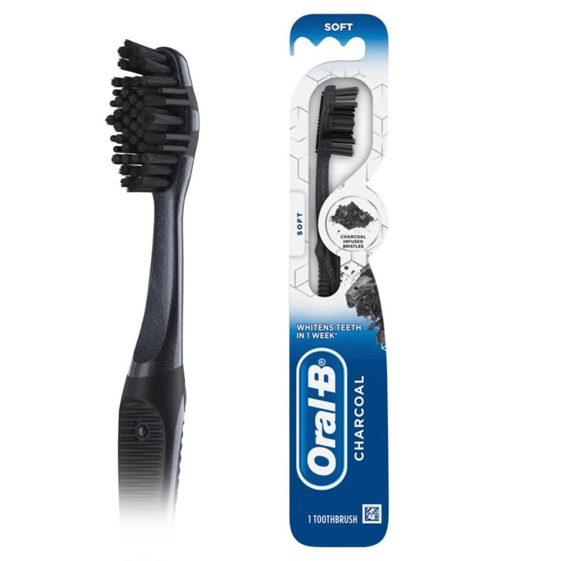 Oral-B Oral-B Charcoal Whitening Therapy Toothbrush – Soft Bristles Toothbrushes White Smoke
