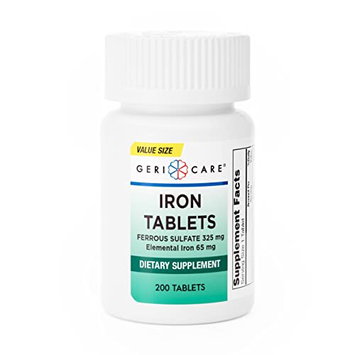 GeriCare GeriCare Ferrous Sulfate 325 mg (65 mg Elemental Iron) – Iron Supplement (100 Tablets) Tablet Computers