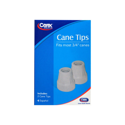 Carex Carex 3/4-Inch Rubber Cane Tips, Grey, 1 Pair – Slip-Resistant Replacement Tips for Canes & Walkers Mobility & Accessibility