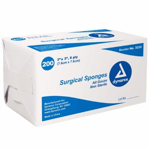 Dynarex Dynarex NonSterile Gauze Sponge 3 X 3 Inch First Aid