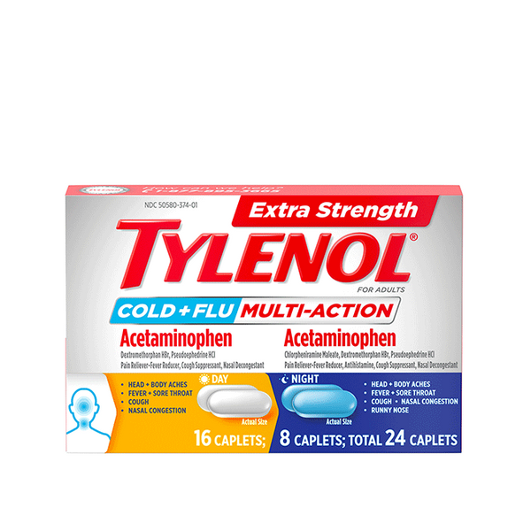 Tylenol Tylenol Cold + Flu, Extra Strength, Multi Action, Caplets Medicine Cabinets