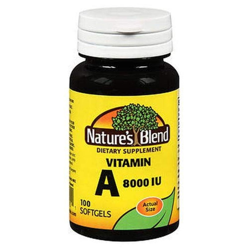 Nature's Blend Nature's Blend Vitamin A 8,000 IU – High Potency Essential Nutrition (100 Softgels) Vitamins & Supplements