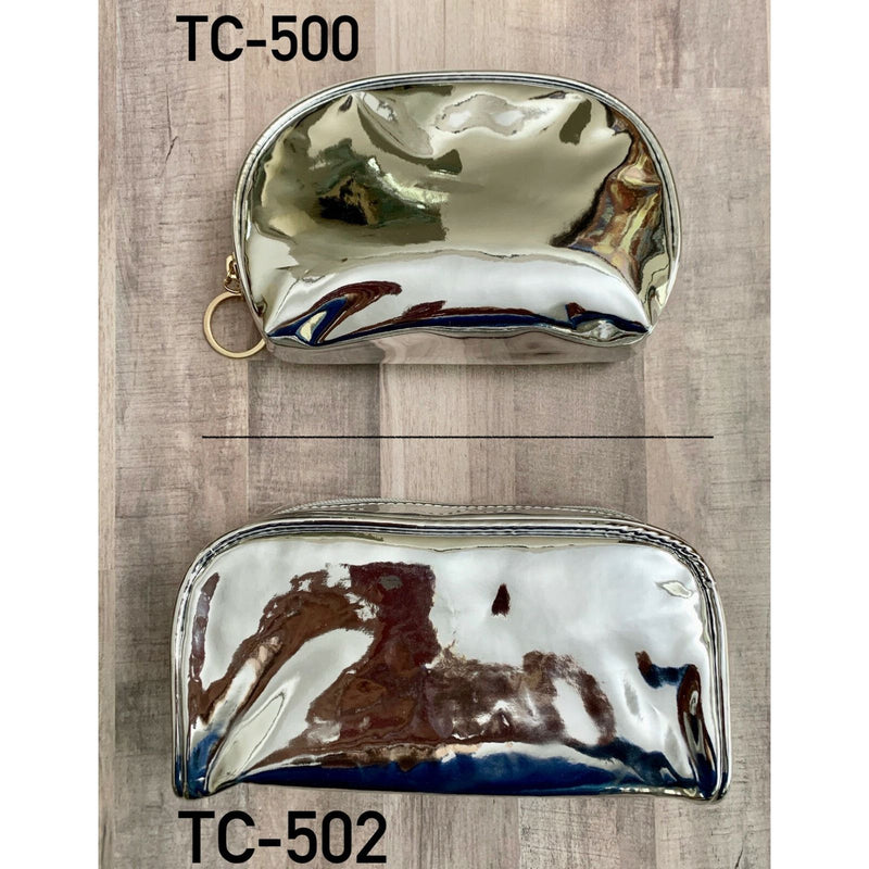 0 Kingsley Silver Metal Travel Cosmetic Makeup Organizer Bag TC-502 Cosmetic & Toiletry Bags