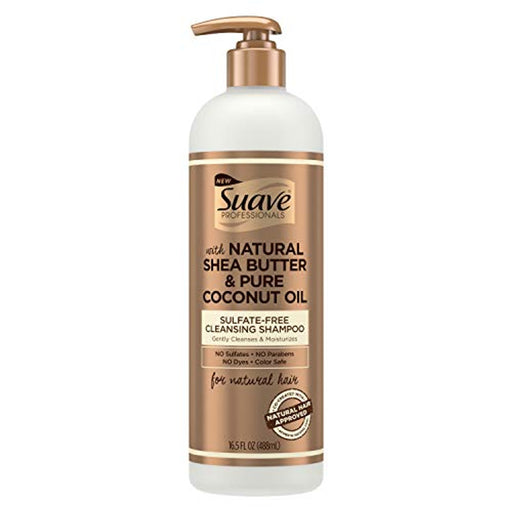 Suave Suave Professionals For Natural Hair Cleansing Sulfate Free Shampoo Shea Butter And Coconut Oil, 16.5 Oz Shampoo
