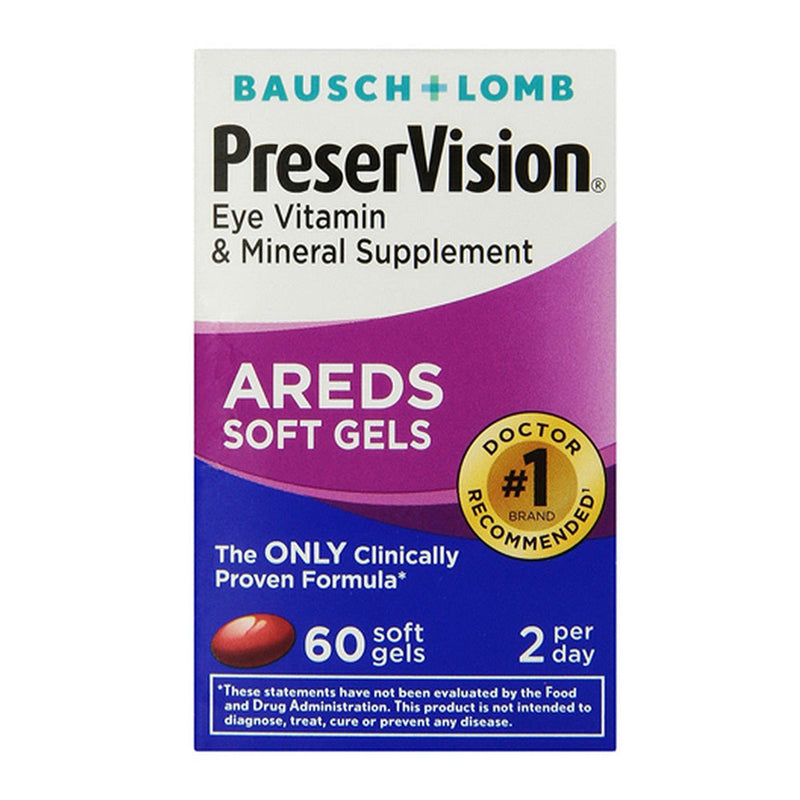 Bausch + Lomb PreserVision AREDS Eye Vitamin & Mineral Supplement – 60 Softgels Vitamins & Supplements