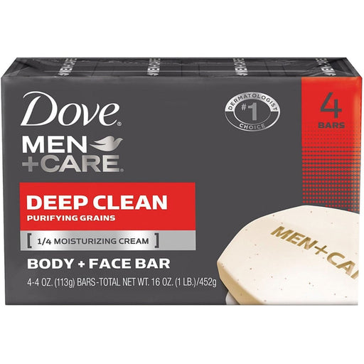 Dove Dove Men+Care Deep Clean Body & Face Bar Soap - 4pk - 3.75oz Each Bar Soap
