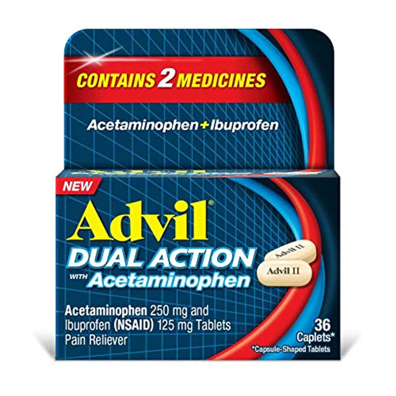 Advil Advil Dual Action With Acetaminophen Caplets Pain Reliever Health & Beauty