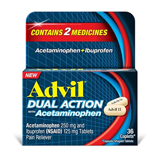Advil Advil Dual Action With Acetaminophen Caplets Pain Reliever Health & Beauty