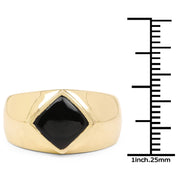 Bids.com 14K Yellow Gold Plated 2.00 Carat Genuine Black Onyx .925 Sterling Silver Ring Rings