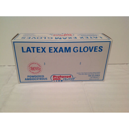 0 Preffered Plus Latex Exam Non Sterile Powder Free, Small - 100 Gloves Small Engines Dark Gray