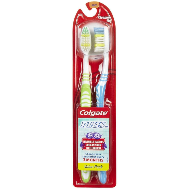Colgate Colgate Plus Toothbrushes, Cleaning Tip, Soft 202, Value Pack Toothbrushes White Smoke