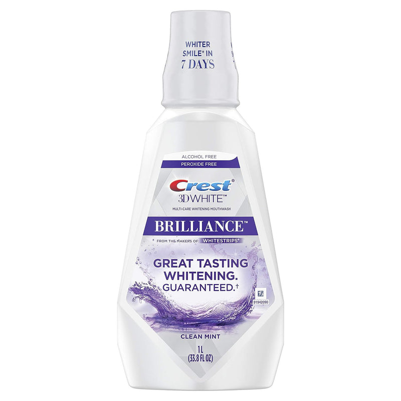 Crest Crest 3D White Brilliance Alcohol Free Whitening Mouthwash Clean Mint 33.8 Fl Oz Mouthwash