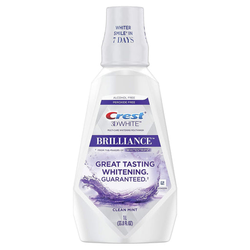 Crest Crest 3D White Brilliance Alcohol Free Whitening Mouthwash Clean Mint 33.8 Fl Oz Mouthwash