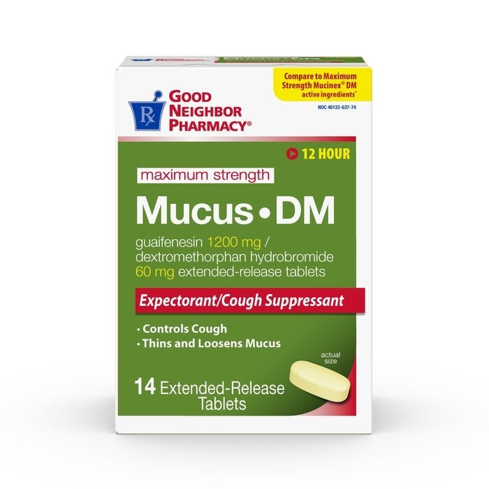 0 Good Neighbor Pharmacy Mucus Relief DM 1200mg Tablets 14ct Tablet Computers White Smoke