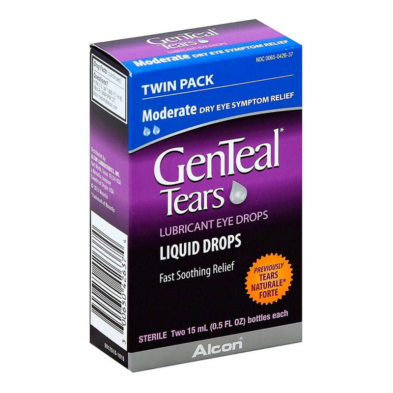 Genteal Genteal Tears Lubricant Liquid Eye Drops Moderate, Twin Pack, 0.5 Oz Eye Drops & Lubricants
