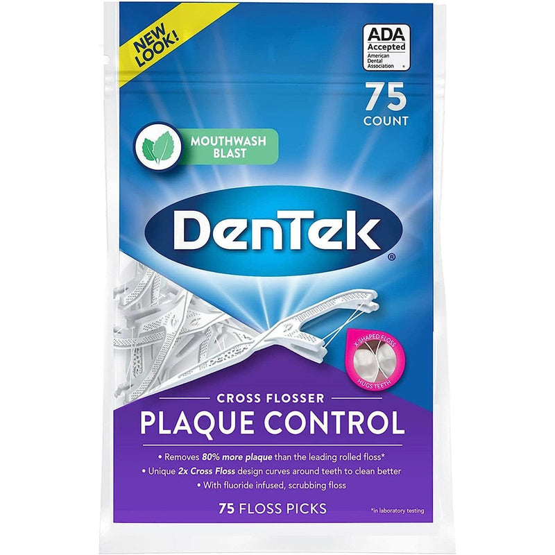 DenTek DenTek Floss Picks, Plaque Control, Cross Flosser, Mouthwash Blast Dental Floss