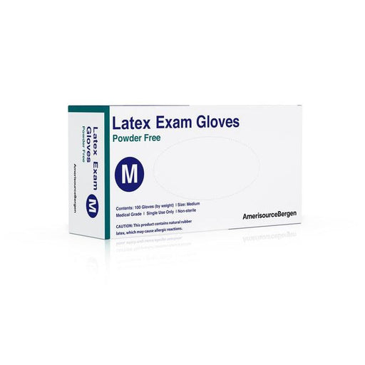 0 AmerisourceBergen Latex Exam Gloves Medium 100ct Gloves & Mittens White Smoke