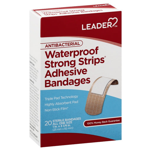Leader Leader™ Antibacterial Waterproof Strong Strips (20 ct) Medical Tape & Bandages