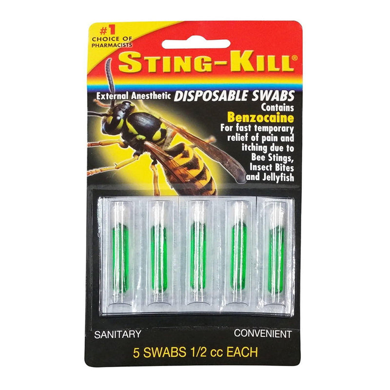 Sting-Kill Sting-Kill External Anesthetic Swabs, Maximum Strength Pain & Itch Relief, 5 Count First Aid