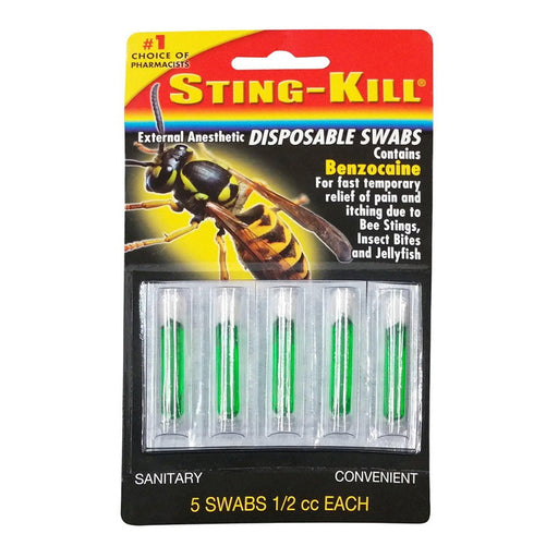 Sting-Kill Sting-Kill External Anesthetic Swabs, Maximum Strength Pain & Itch Relief, 5 Count First Aid