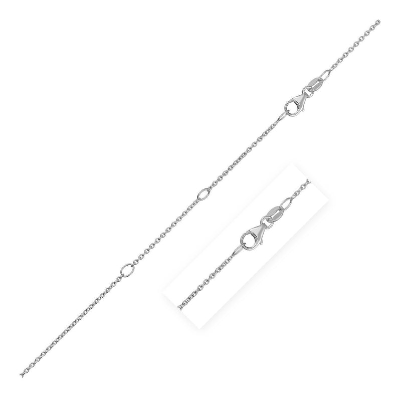 Bids.com Double Extendable Cable Chain in 14k White Gold (1.2mm) Necklaces