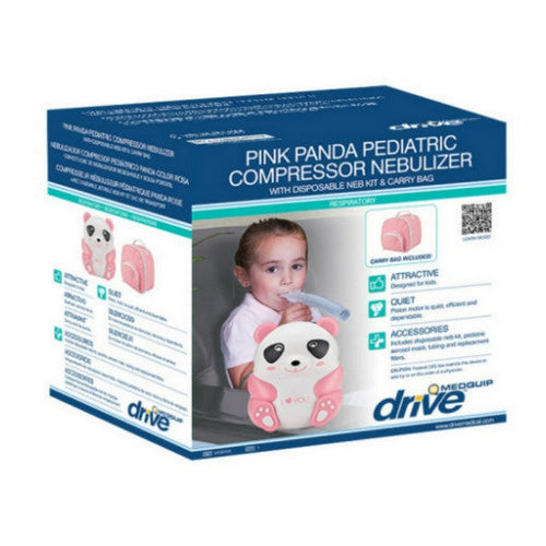 Drive Medical Drive Medical Panda Pediatric Nebulizer, Pink With Disposable Neb Kit Nebulizers