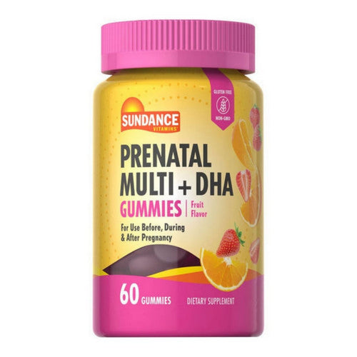 Sundance Vitamins Sundance Vitamins Prenatal Multi + DHA Gummies Natural Fruit Flavor Vitamins & Supplements White Smoke