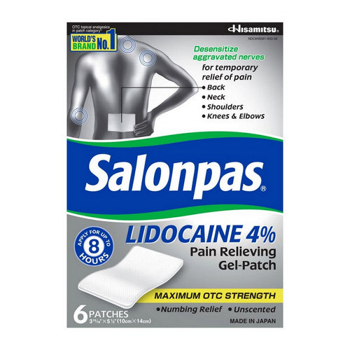 Salonpas Salonpas Lidocaine Maximum Strength Pain Relieving Gel Patches Medicine Cabinets