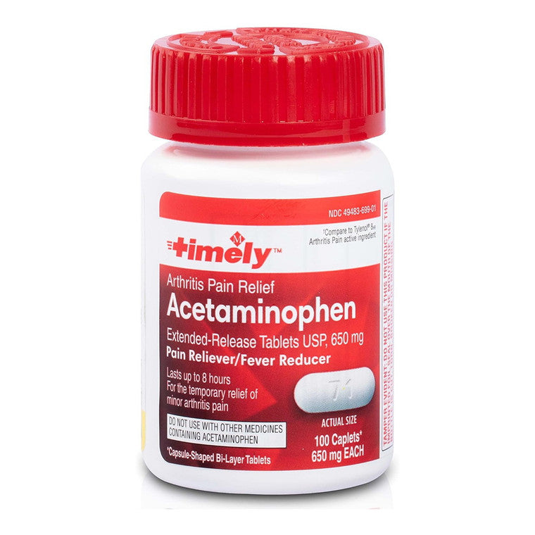 Timely Time-Cap Labs Timely Acetaminophen 650 Mg, 100 Caplets Medicine & Drugs