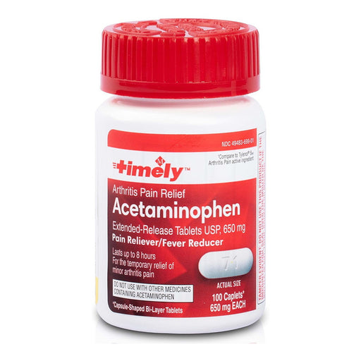 Timely Time-Cap Labs Timely Acetaminophen 650 Mg, 100 Caplets Medicine & Drugs