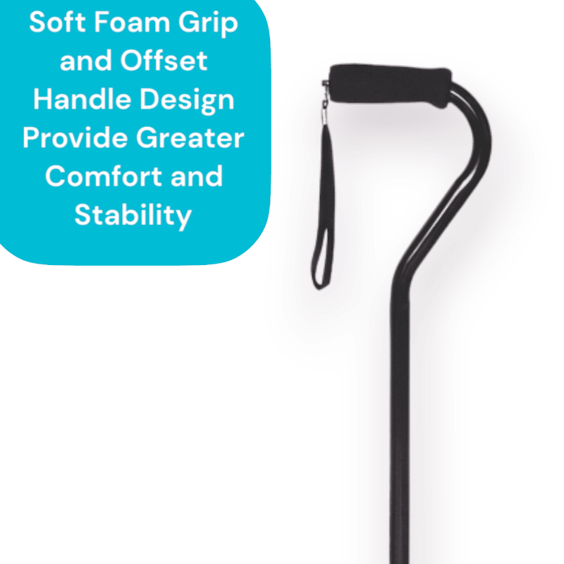 Essential Medical Supply Essential Medical Supply Endurance Offset Handle Cane In Black Sugar Cane White Smoke