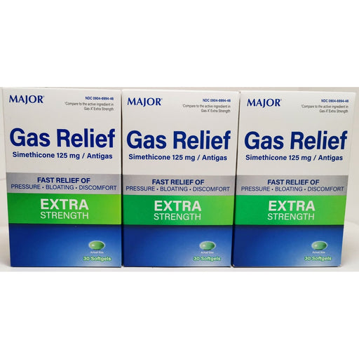 Major Major Extra Strength Gas Relief – 125 mg (30 Softgels) Health & Beauty