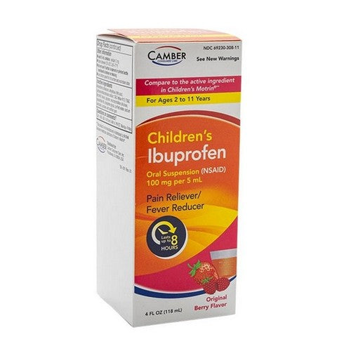 Camber Camber Children's Ibuprofen Suspension Original Berry, 100 Mg, 4 Oz Medicine Cabinets