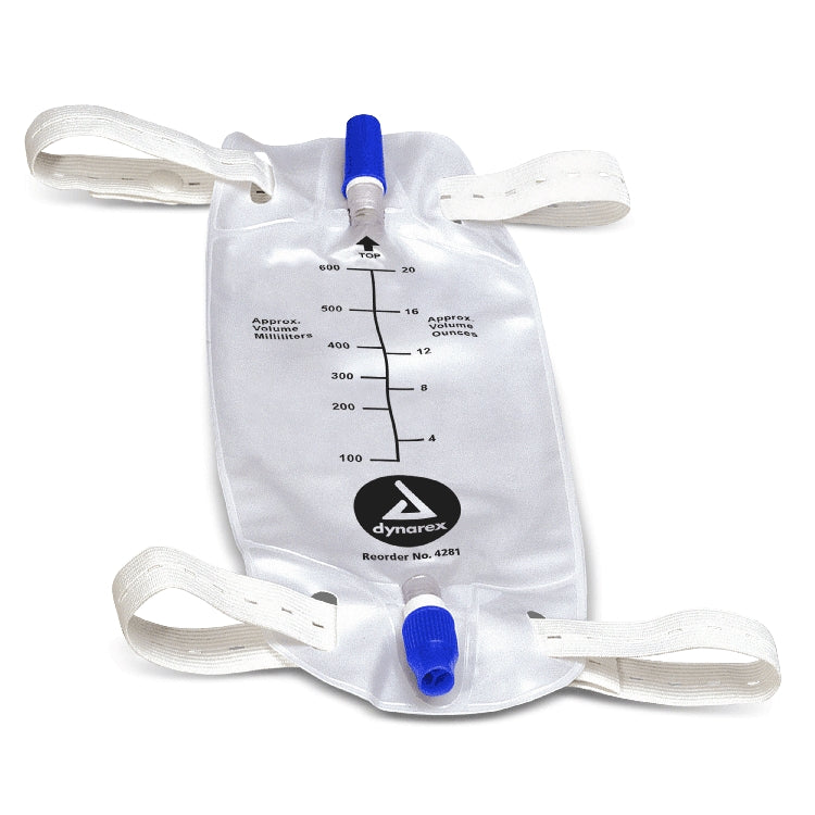 Dynarex Urinary Leg Bag With Anti-Reflex Valve Medium 12Ct Medical Supplies