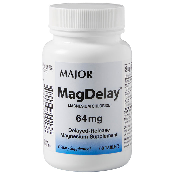 Major Major MagDelay Magnesium Chloride 64mg – Gentle, High-Absorption Support Vitamins & Supplements Gray