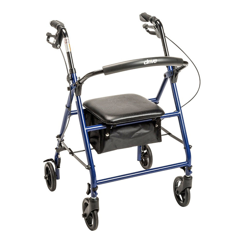 DRV-Drive Medical DRV-Drive Medical Steel Rollator 6" Wheels - Blue Mobility & Accessibility White Smoke