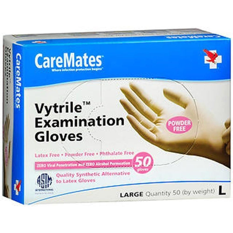 Caremates Caremates Vytrile Gloves Powder Free Large 50ct Disposable Gloves