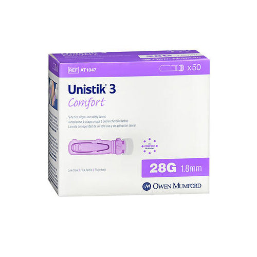 Unistik 3 Unistik® 3 Comfort Safety Lancets – 28 Gauge (Purple) Lancing Devices
