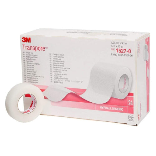 3M 3M Transpore Plastic Medical Tape 1/2 Inch X 10 Yard Transparent, Box Of 24 Medical