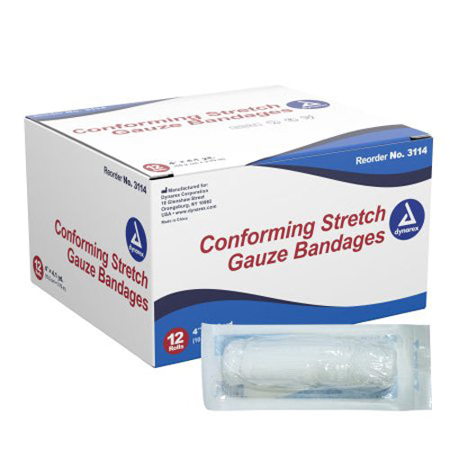 Dynarex Dynarex Stretch Gauze Bandage Roll, Sterile, 4", Box/12 Pet Medical Tape & Bandages