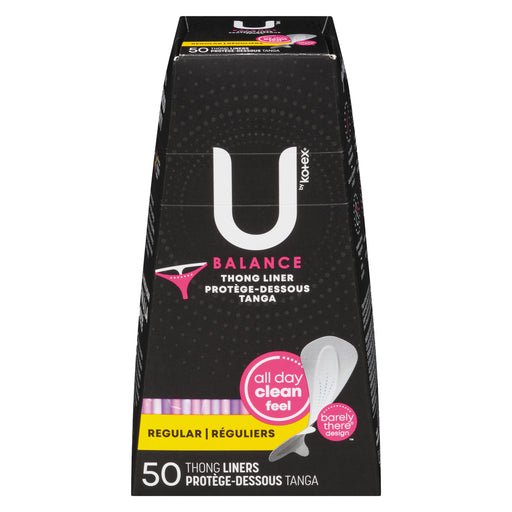 U by Kotex U by Kotex Balance Thong Panty Liners, Regular Absorbency, 50 Count Feminine Pads & Protectors Dark Slate Gray