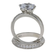 Bids.com Cubic Zirconium CZ SS Bridal Sterling Silver Rings