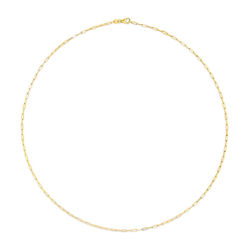 Bids.com Unisex Solid 14K Yellow Gold 1.5mm Paperclip Chain Necklace - 18 Inches Necklaces